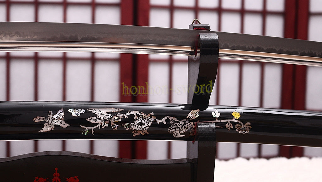 T10 Clay Tempered Katana Hand Polishing Choji Hamon Japanese Samurai Sword Ox Horn Saya