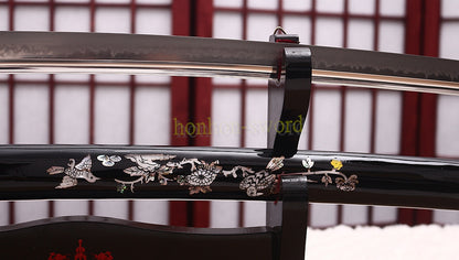T10 Clay Tempered Katana Hand Polishing Choji Hamon Japanese Samurai Sword Ox Horn Saya