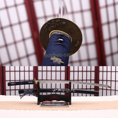 T10 Clay Tempered Katana Hand Polishing Choji Hamon Japanese Samurai Sword Ox Horn Saya