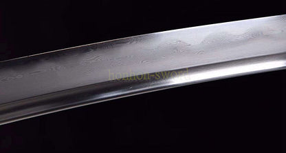 Épée de samouraï japonaise en acier plié noir, katana, lame tranchante faite à la main, noire 