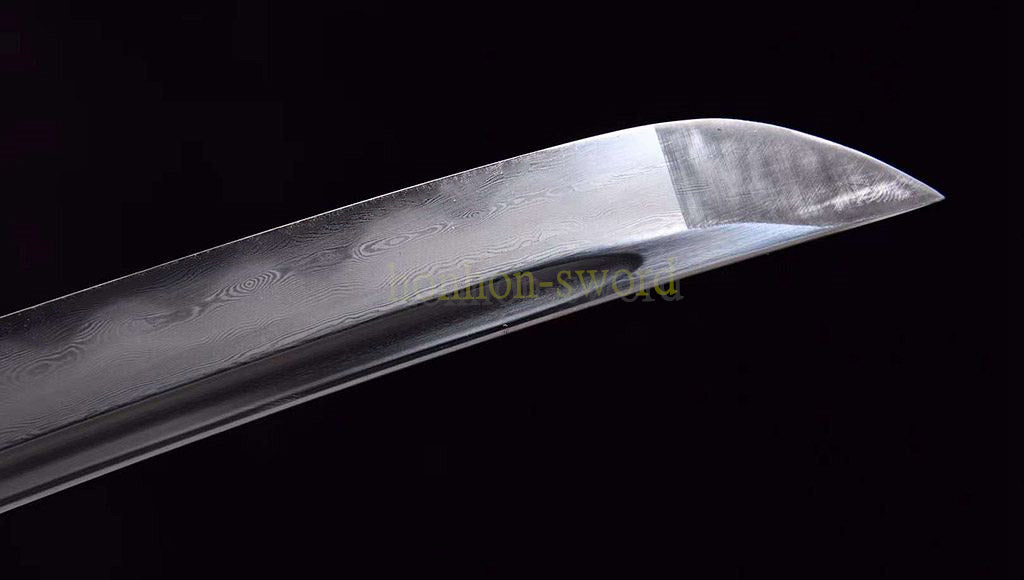 Épée de samouraï japonaise en acier plié noir, katana, lame tranchante faite à la main, noire 