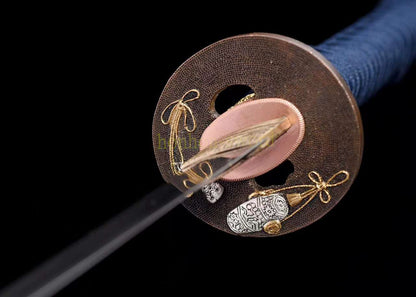 Épée de samouraï japonaise en acier plié noir, katana, lame tranchante faite à la main, noire 