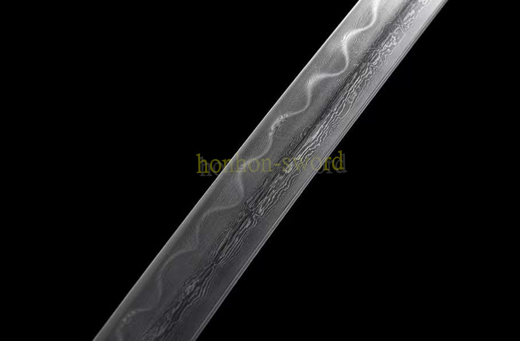 Épée de samouraï japonaise en acier plié noir, katana, lame tranchante faite à la main, noire 