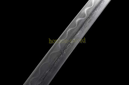 Épée de samouraï japonaise en acier plié noir, katana, lame tranchante faite à la main, noire 