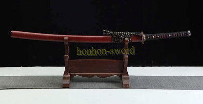 Épée de samouraï japonaise en acier plié noir, katana, lame tranchante faite à la main, noire 