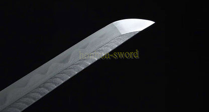 Épée de samouraï japonaise en acier plié noir, katana, lame tranchante faite à la main, noire 