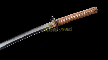 Épée de samouraï japonaise en acier plié noir, katana, lame tranchante faite à la main, noire 