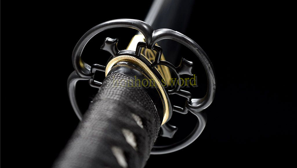 Damascus Folded Steel Clay Tempered Tanto Japanese Samurai Short Sword for Battle