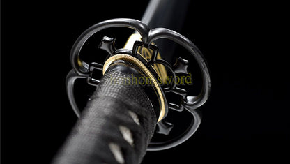 Damascus Folded Steel Clay Tempered Tanto Japanese Samurai Short Sword for Battle