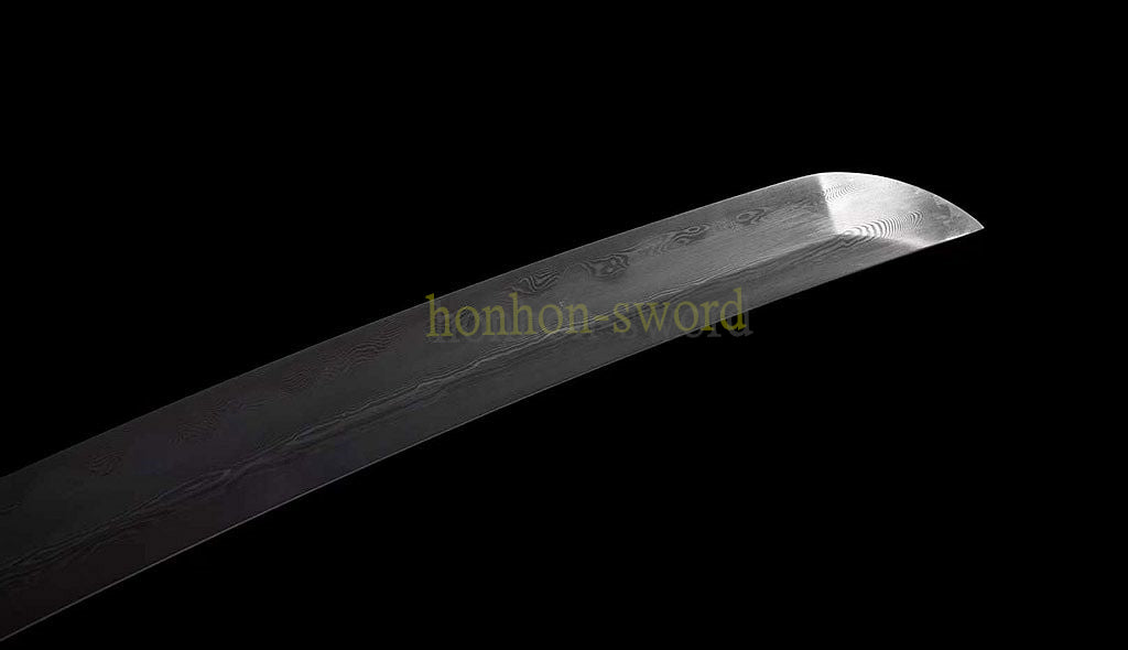 Épée de samouraï japonaise en acier plié noir, katana, lame tranchante faite à la main, noire 
