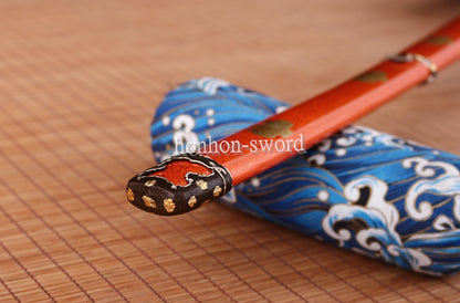 Japanisches Samurai-Schwert Katana aus schwarzem gefaltetem Stahl, Full Tang, handgefertigt, scharfe Klinge, schwarz 