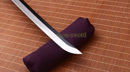 L6 Steel Clay Tempered Wakizashi Hadori Polishing Japanese Samurai Sword Black
