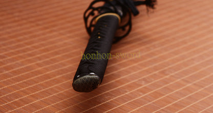 L6 Steel Clay Tempered Katana Hadori Polishing Suguha Hamon Japanese Samurai Sword Black
