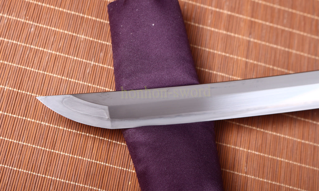 L6 Steel Clay Tempered Katana Hadori Polishing Suguha Hamon Japanese Samurai Sword Black