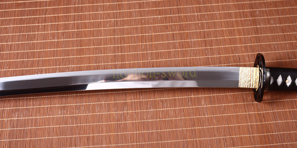 L6 Steel Clay Tempered Katana Hadori Polishing Suguha Hamon Japanese Samurai Sword Black