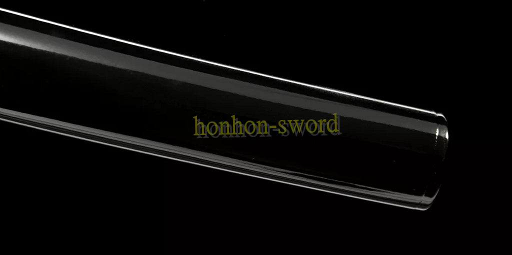 Épée de samouraï japonaise en acier plié noir, katana, lame tranchante faite à la main, noire 
