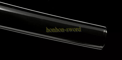 Épée de samouraï japonaise en acier plié noir, katana, lame tranchante faite à la main, noire 