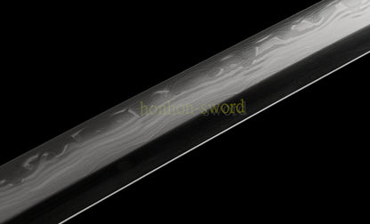 Épée de samouraï japonaise en acier plié noir, katana, lame tranchante faite à la main, noire 