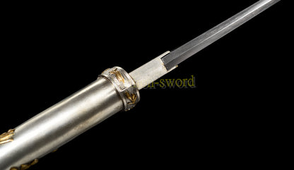 Épée de samouraï japonaise en acier plié noir, katana, lame tranchante faite à la main, noire 