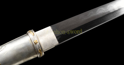 Épée de samouraï japonaise en acier plié noir, katana, lame tranchante faite à la main, noire 