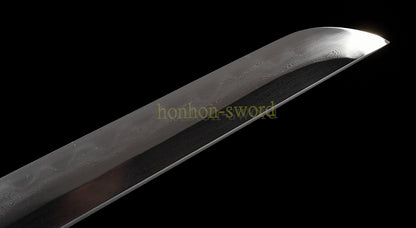 Épée de samouraï japonaise en acier plié noir, katana, lame tranchante faite à la main, noire 