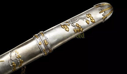 Épée de samouraï japonaise en acier plié noir, katana, lame tranchante faite à la main, noire 