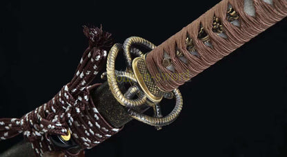 Functional Damascus Folded Steel Clay Tempered Katana Japanese Samurai Sword Black