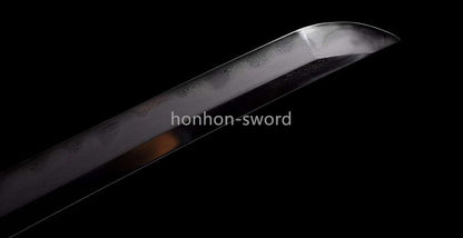 Épée de samouraï japonaise en acier plié noir, katana, lame tranchante faite à la main, noire 