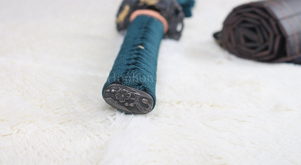 Katana à lame bleue en acier à haute teneur en carbone 1095, épée de samouraï japonais, épée complète noire 