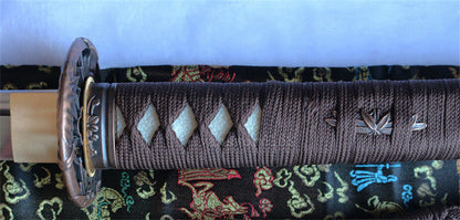 Katana à lame bleue en acier à haute teneur en carbone 1095, épée de samouraï japonais, épée complète noire 