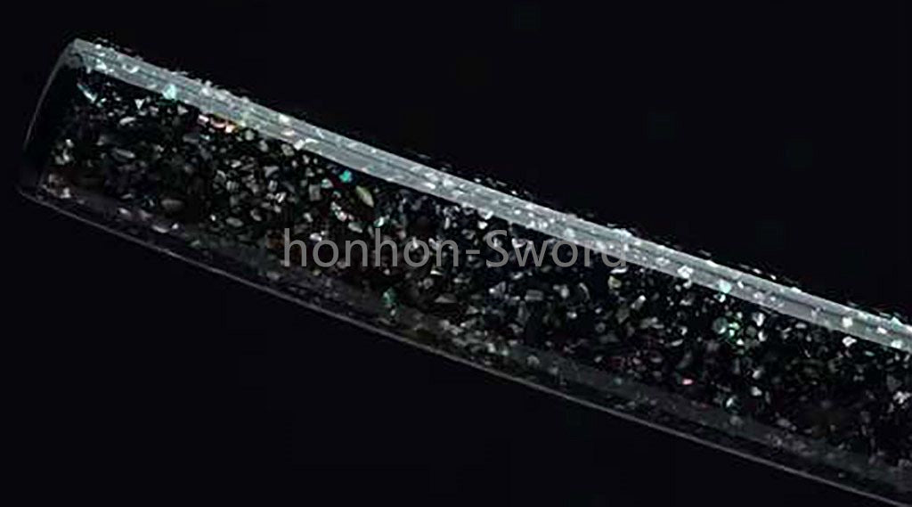 1095 Kohlenstoffstahl Katana Blaue Klinge Japanisches Samurai-Schwert Full Tang Schwarz 