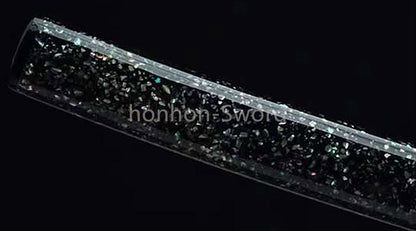 1095 Kohlenstoffstahl Katana Blaue Klinge Japanisches Samurai-Schwert Full Tang Schwarz 