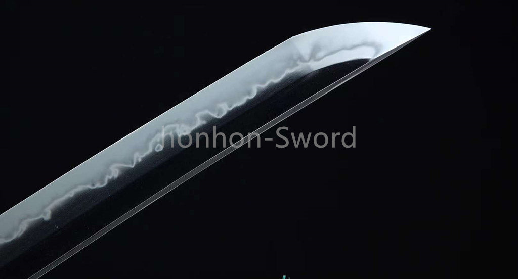 1095 Kohlenstoffstahl Katana Blaue Klinge Japanisches Samurai-Schwert Full Tang Schwarz 