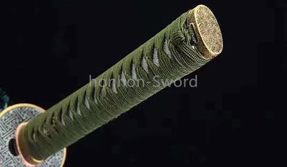 1095 Kohlenstoffstahl Katana Blaue Klinge Japanisches Samurai-Schwert Full Tang Schwarz 