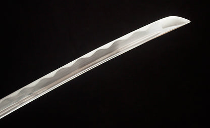 Katana en acier à haute teneur en manganèse, épée de samouraï japonais, prête pour la bataille, Saya blanche dorée 