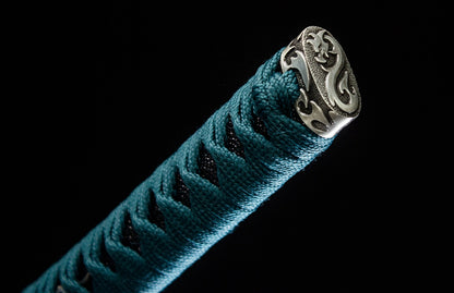 Katana en acier à haute teneur en manganèse, épée de samouraï japonais, prête pour la bataille, Saya blanche dorée 