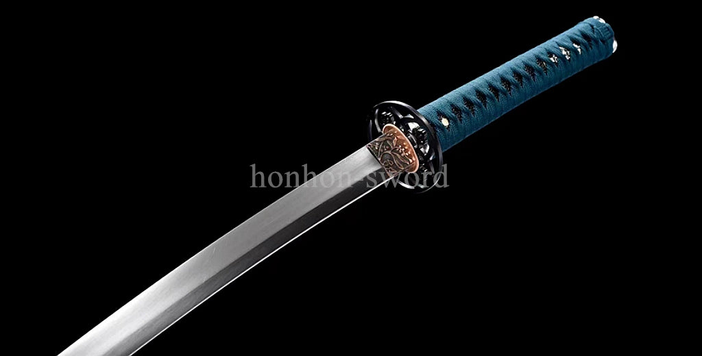 9260 Spring Steel Real Japanese Katana SHINOGI ZUKURI Samurai Sword Sharp Black.