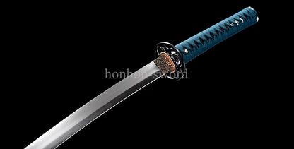 9260 Spring Steel Real Japanese Katana SHINOGI ZUKURI Samurai Sword Sharp Black.