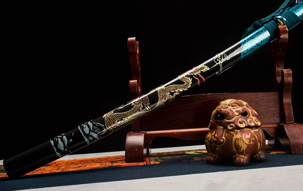 Katana en acier à haute teneur en manganèse, épée de samouraï japonais, prête pour la bataille, Saya blanche dorée 