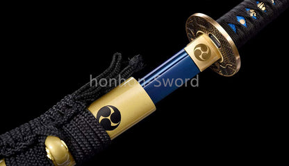 9260 Spring Steel Japanese Katana High Quality Blue Blade Samurai Sword Sharp Full Tang Functional