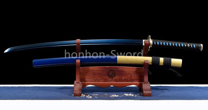 9260 Spring Steel Japanese Katana High Quality Blue Blade Samurai Sword Sharp Full Tang Functional