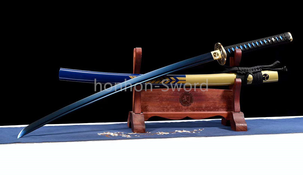 9260 Spring Steel Japanese Katana High Quality Blue Blade Samurai Sword Sharp Full Tang Functional