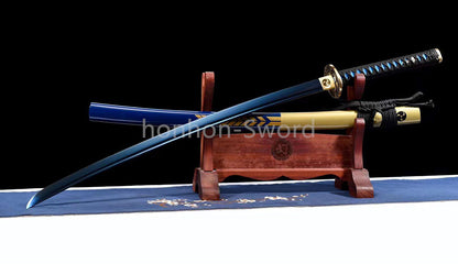 9260 Spring Steel Japanese Katana High Quality Blue Blade Samurai Sword Sharp Full Tang Functional