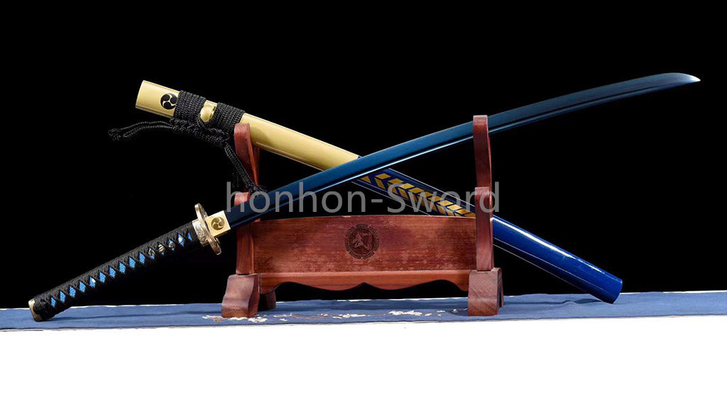 9260 Spring Steel Japanese Katana High Quality Blue Blade Samurai Sword Sharp Full Tang Functional