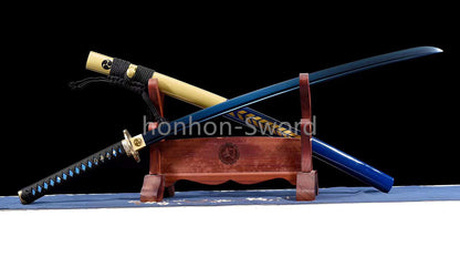 9260 Spring Steel Japanese Katana High Quality Blue Blade Samurai Sword Sharp Full Tang Functional