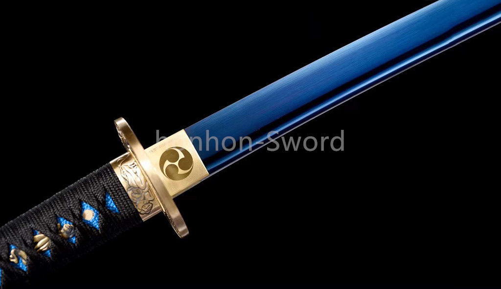 9260 Spring Steel Japanese Katana High Quality Blue Blade Samurai Sword Sharp Full Tang Functional