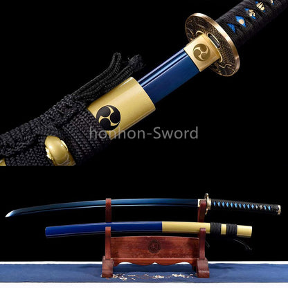 9260 Spring Steel Japanese Katana High Quality Blue Blade Samurai Sword Sharp Full Tang Functional