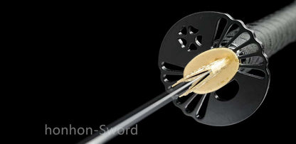 Épée Nagamaki en acier à ressort, véritable épée de samouraï japonaise, forgée à la main pour la bataille, noire, 9260 