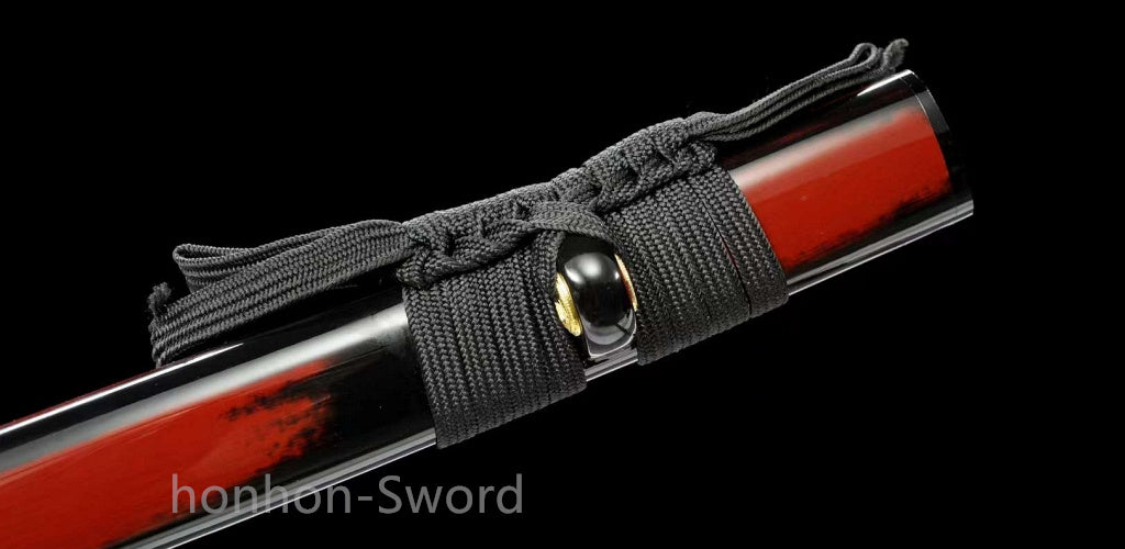 Épée Nagamaki en acier à ressort, véritable épée de samouraï japonaise, forgée à la main pour la bataille, noire, 9260 