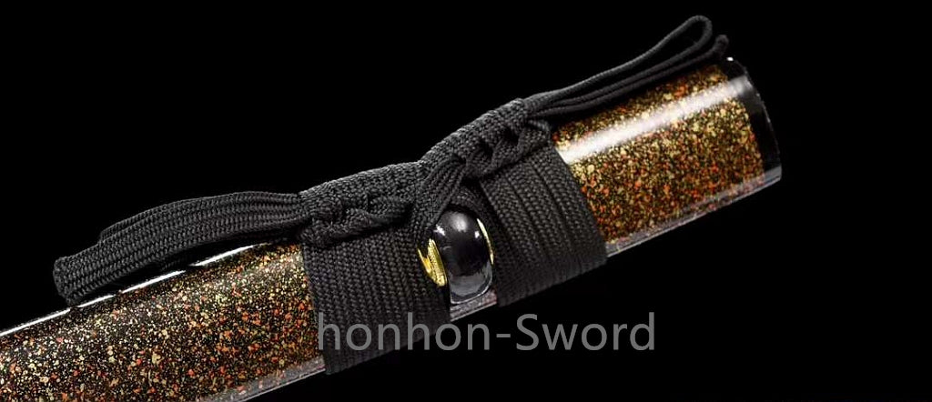 9260 Nagamaki-Schwert aus Federstahl, japanisches echtes Samurai-Schwert, Handschmiedearbeit für den Kampf, schwarz 